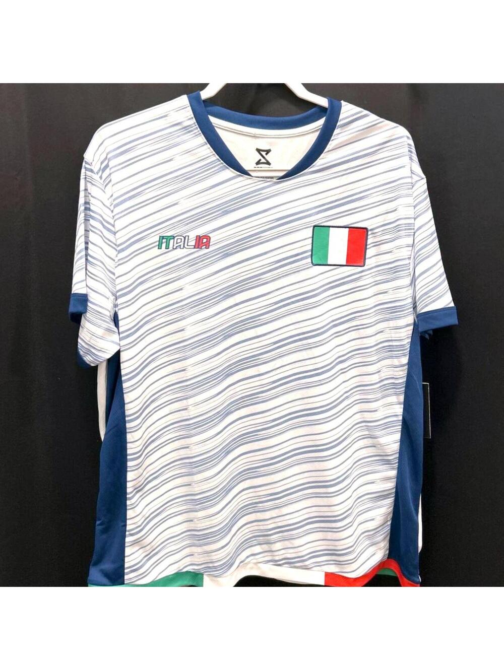 Italia (Italy) Striker Soccer Football Jersey "White/BlueStripe" Men's XL | NWT